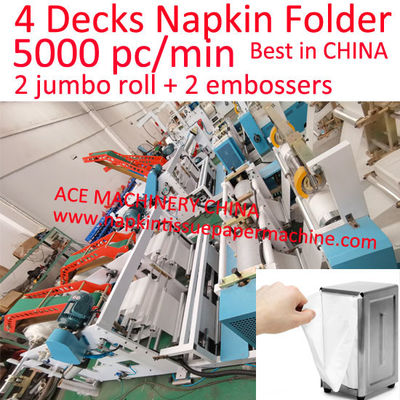 Napkin Paper Machine For Kimberly-Clark Scott Tall Fold Napkin 6" X 13" 5000 Piece Per Minute